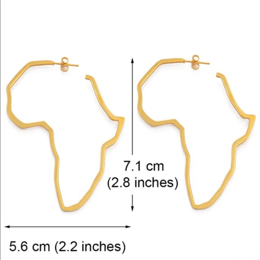 African Map Earrings